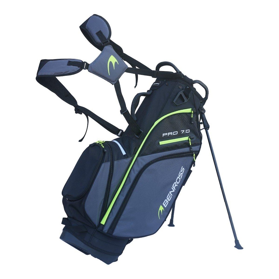 image 1 of Benross Pro 7.0 Golf Stand Bag - Black/Charcoal/Lime