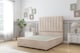 image 1 of Sloomy Kansas Sand Naples Divan Bed Base 2 Drawers Foot-End With 26 Inch Strutted Headboard | Cream | Sand | Double | 1