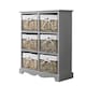 image 6 of Chest Of Drawers Hallway Storage Organiser Wooden Wicker Baskets Fully Assembled | Grey