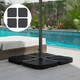 image 2 of Outsunny 4 Pieces Banana Parasol Base Stand Water & Sand Filled Weights, Black
