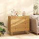 image 7 of HOMCOM Chest of Drawers, 3 Drawer Dresser Steel Legs and Wooden Top, Oak | Brown