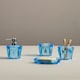 image 2 of Interiors by Premier Blue Acrylic Bathroom Tumbler, Lightweight Textured Tumbler Cup, Modern Frosted Water Tumbler With 3D Design