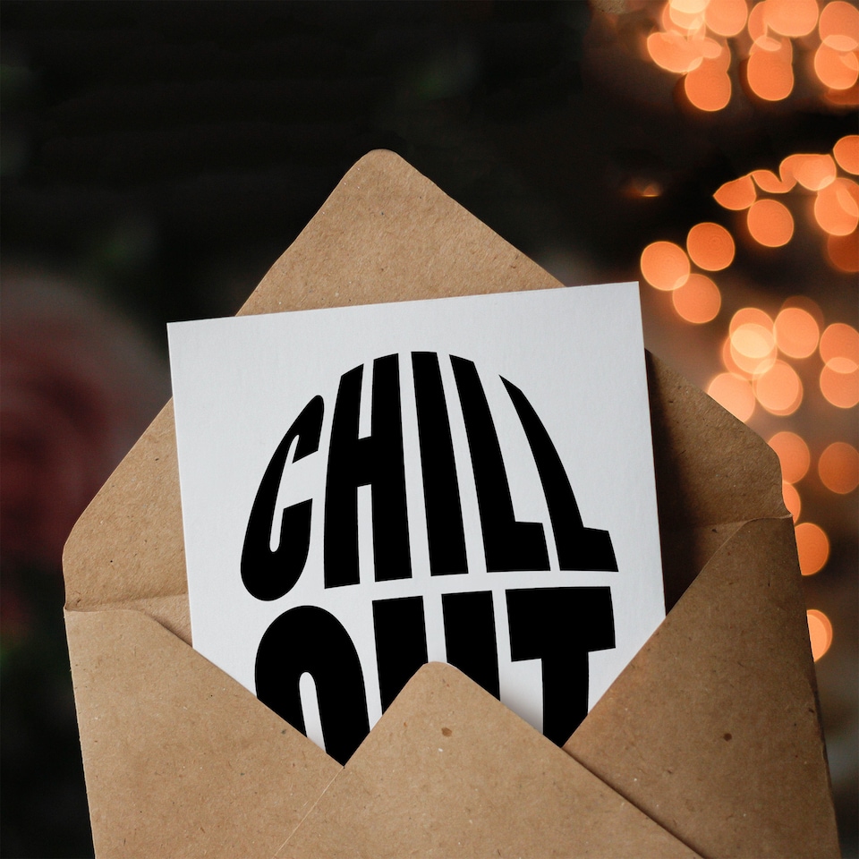 image 1 of Chill Out Fun Bold Simple Typography Design Greeting Card