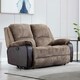 image 7 of Postana 2 Seater Manual High Back Jumbo Cord Fabric Recliner Sofa (Brown)
