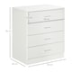 image 3 of HOMCOM Storage Cabinet Vertical Drawer Chest of 4 w/ Metal Rails