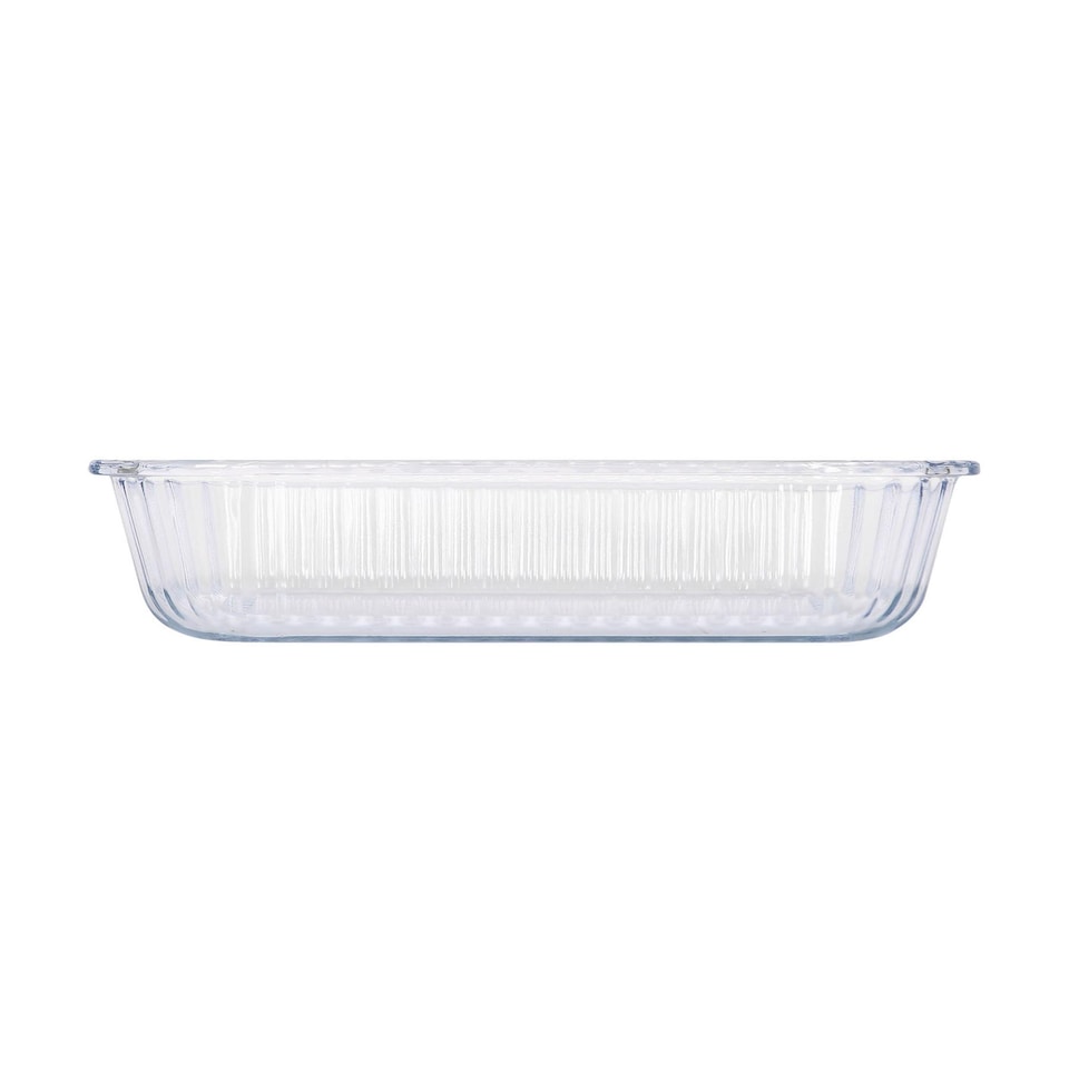 image 1 of Argon Tableware Optical Square Glass Oven Dish - 24cm x 21cm | Clear | Clear | 24cm x 21cm