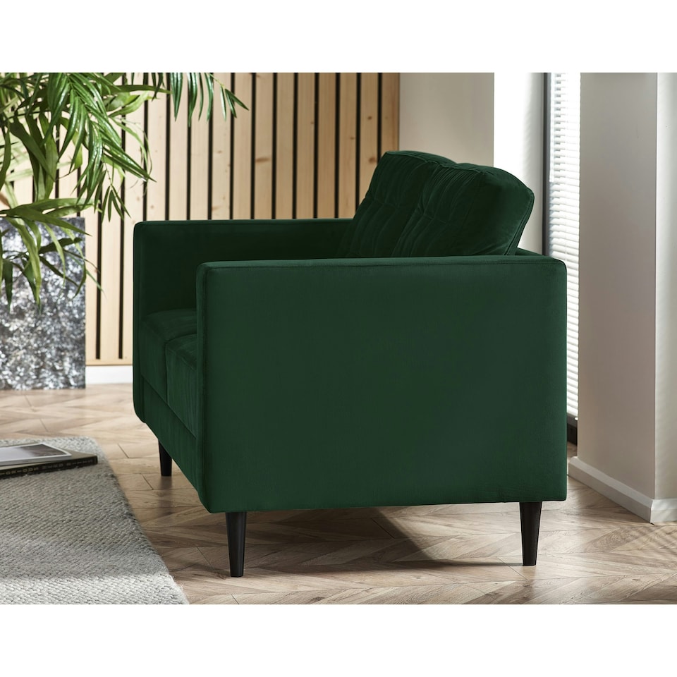 image 1 of Furniturebox Jolene 2 Seater Emerald Green Velvet Sofa
