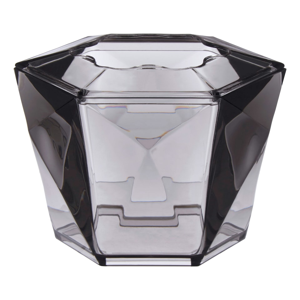 Interiors by Premier Grey Acrylic Toothbrush Holder for Bathroom, Textured Geometric Toothbrush & Holder, Bathroom Countertop Set