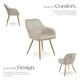 image 3 of Dining Chair Marilyn - quilted velvet, continuous backrest, gold steel legs - per piece Brown | Taupe/Gold