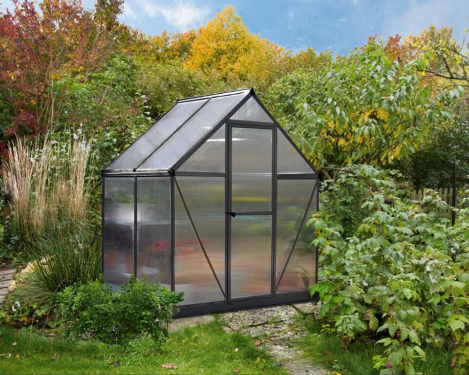 image 1 of Greenhouse Mythos 6 x 4 - Polycarbonate - L126 x W185 x H208 cm - Grey