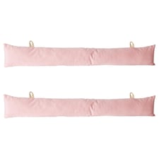 Nicola Spring Velvet Draught Excluders - 60cm x 12cm - Pink - Pack of 2
