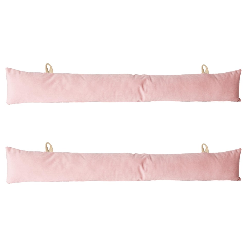 image 1 of Nicola Spring Velvet Draught Excluders - 60cm x 12cm - Pink - Pack of 2