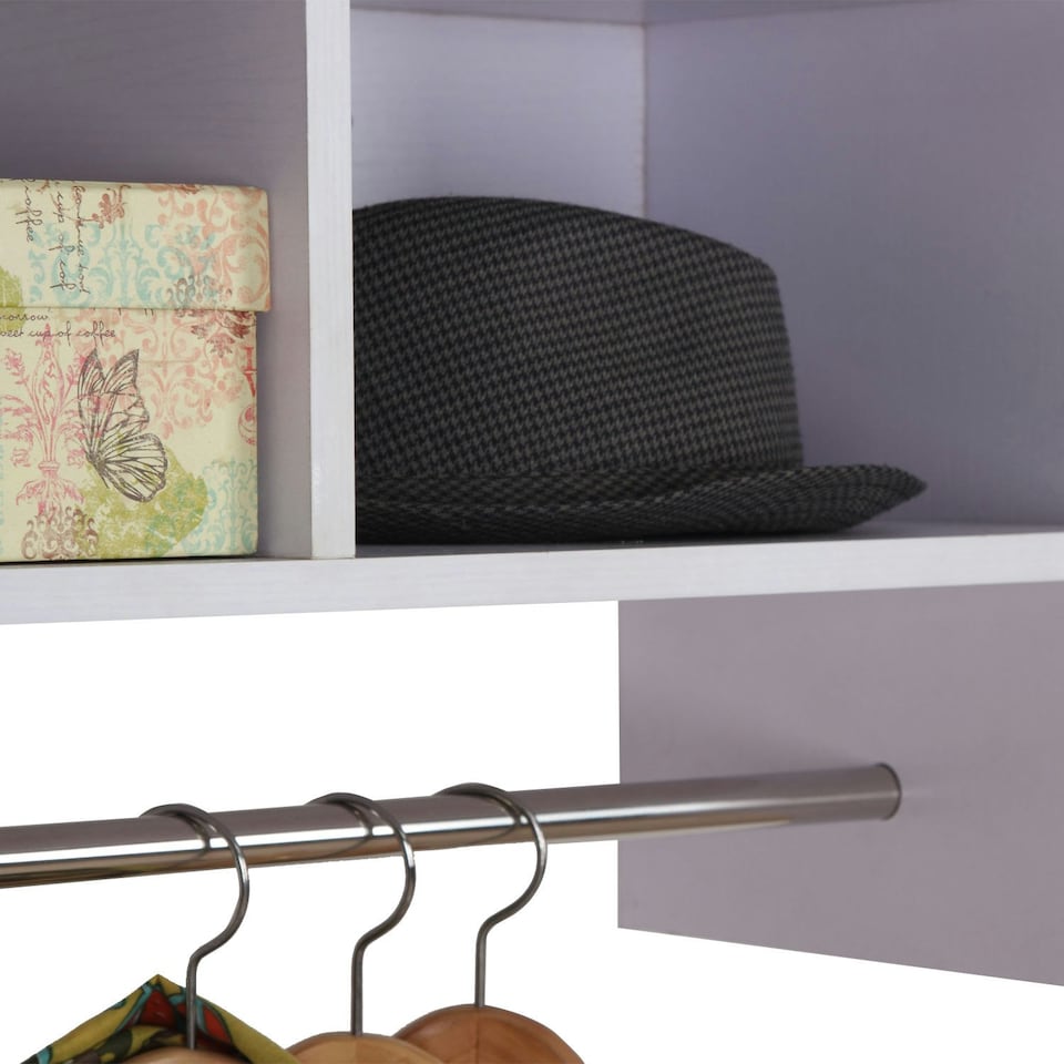 image 1 of HOMCOM Wall Mounted Storage Hat Rack Hanging Coat Organizer Hanger Home White