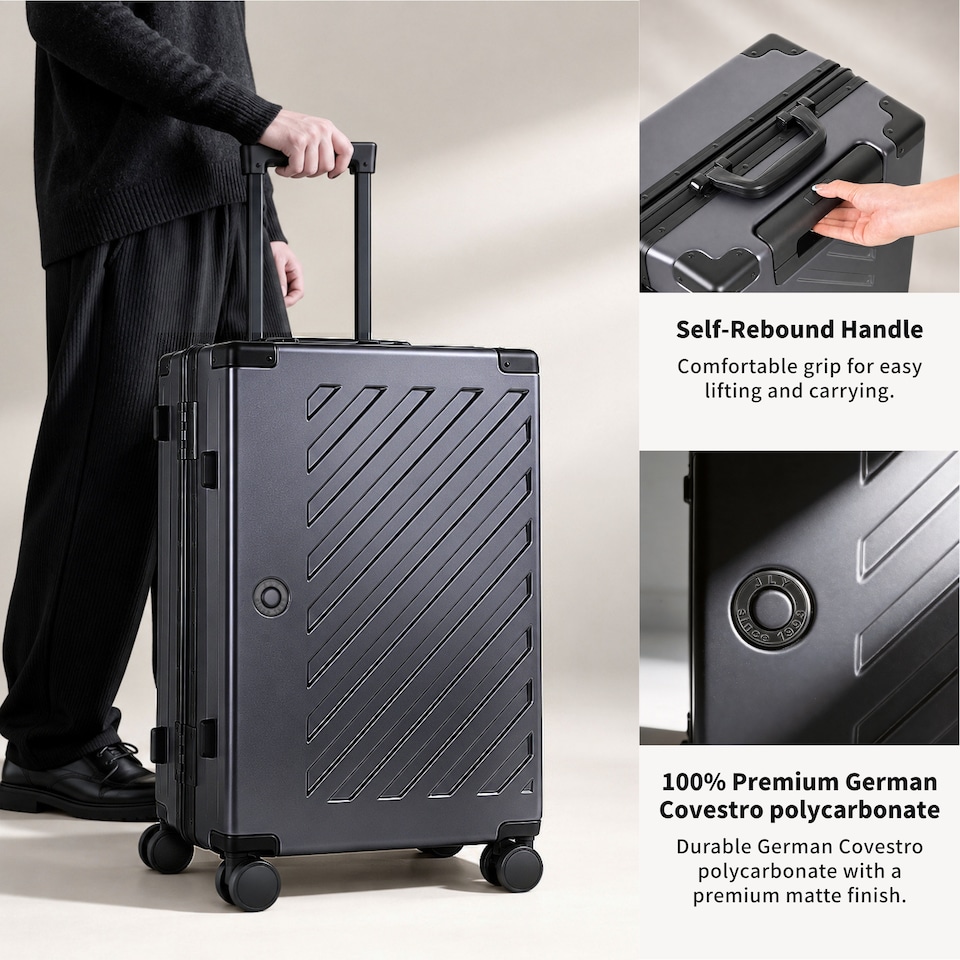 image 1 of Zipperless Suitcase Set, PC Hard Shell, Small & Medium, TSA Lock
