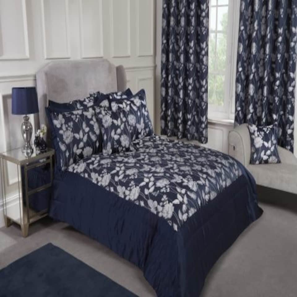 image 1 of Meadows Bedspread Navy Blue | Blue