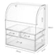 image 2 of ilus Makeup Storage Organiser Acrylic Cosmetics Organizer Beauty Transparent | Silver | Silver