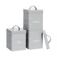 image 1 of Harbour Housewares Vintage Metal Kitchen Tea Coffee Sugar Canisters - Grey