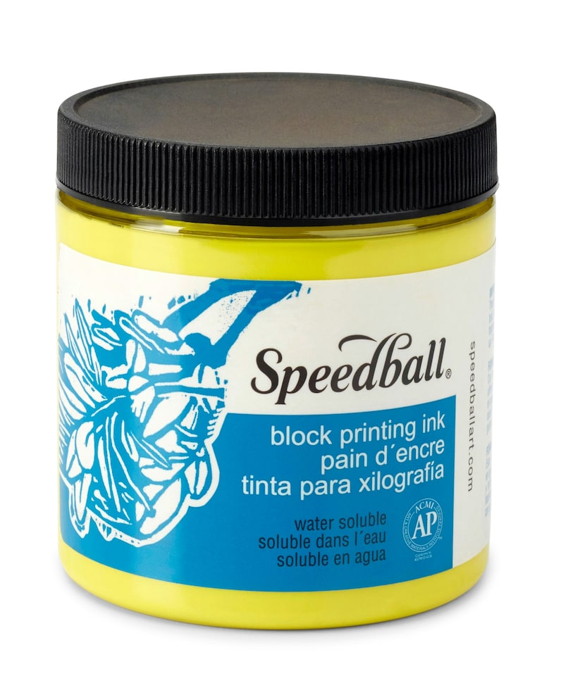 Speedball Water-Soluble Block Ink, Process Yellow, 8oz