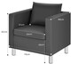 image 2 of COSTWAY Single Sofa Seat Upholstered Sofa Chair W/ Cushion Grey