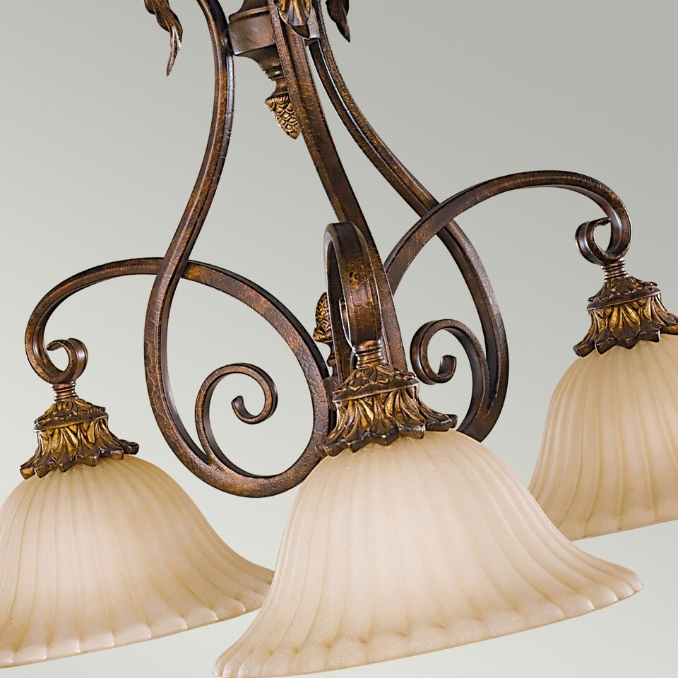 image 1 of Sonoma Valley Multi Arm Chandelier 3 Light Aged Tortoise Shell Finish, E27