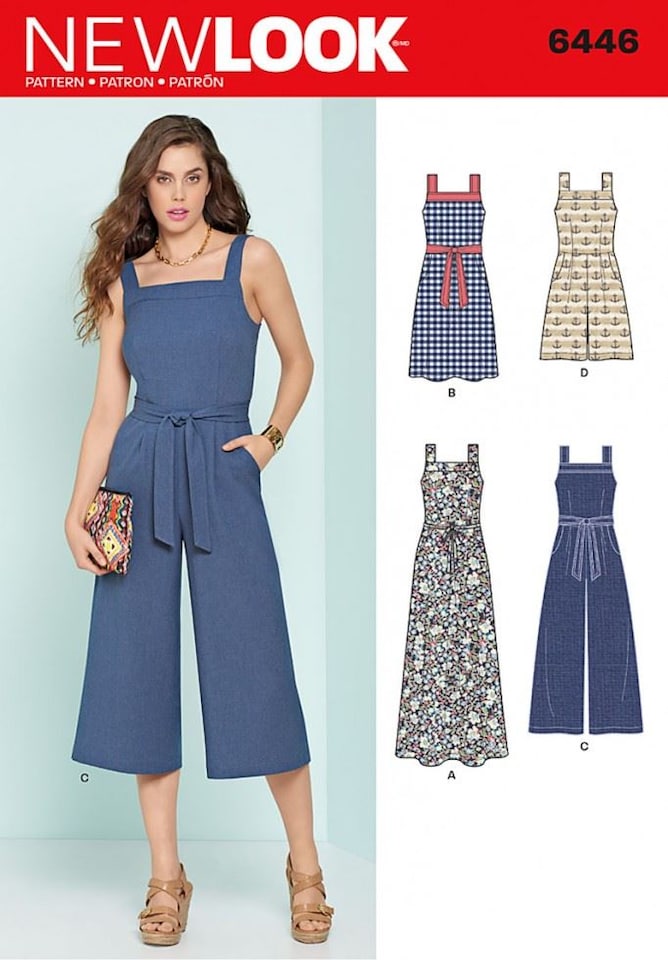 image 1 of New Look 6446 Paper Sewing Pattern – Women’s Dresses & Jumpsuits, Size A (6–8–10–12–14–16–18), Intermediate