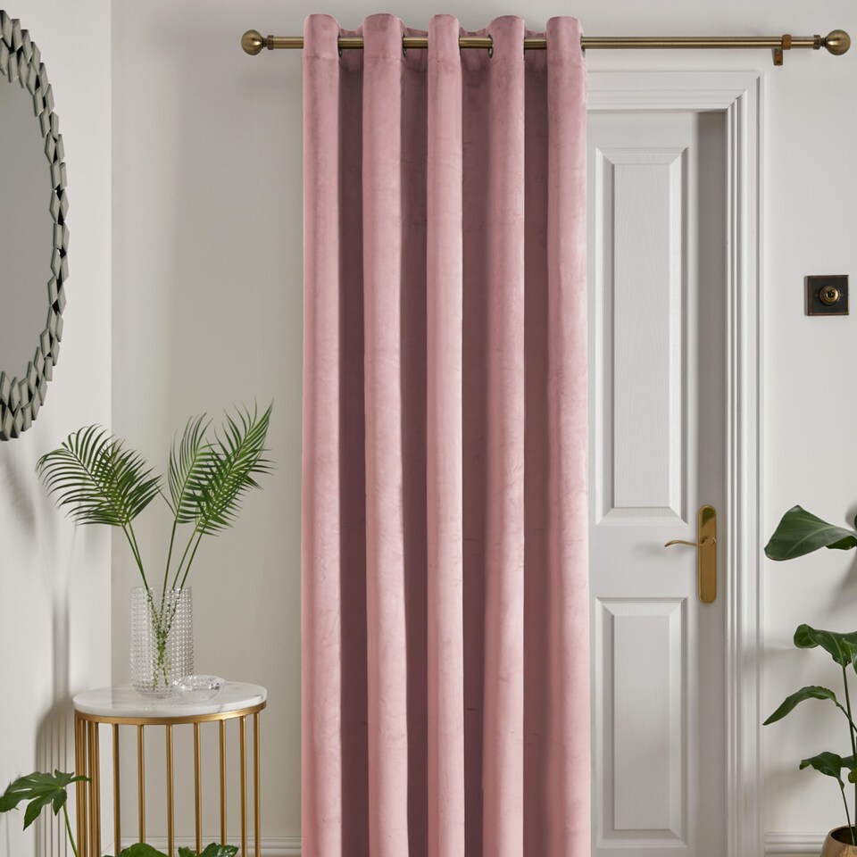 image 1 of Laurence Llewelyn-Bowen Montrose Eyelet Single Panel Door Curtain Blush