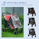 image 2 of PawHut Dog Stroller Rain Cover, Cover for Dog Pram Buggy for, Large, Medium Dogs