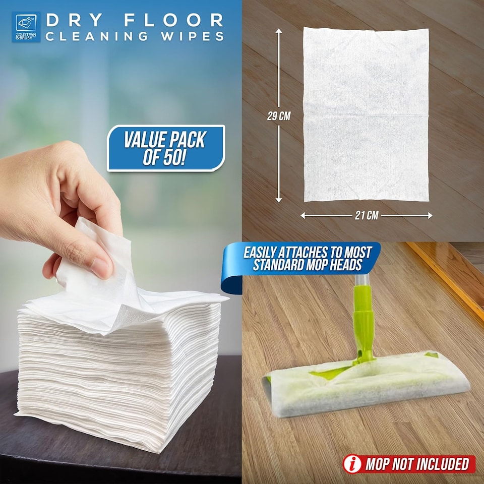 image 1 of Dry Floor Cleaning Wipes for Static Floor Mops Compatible with Flash Mop