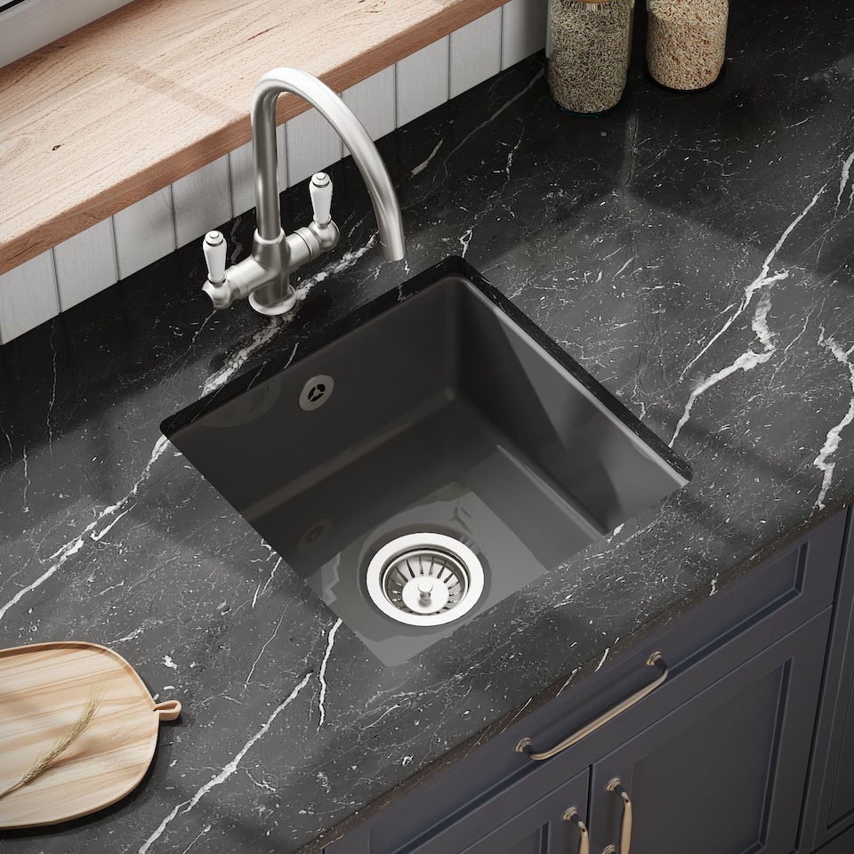 image 1 of Balterley Single Bowl Kitchen Sink Fireclay with Overflow - Set D