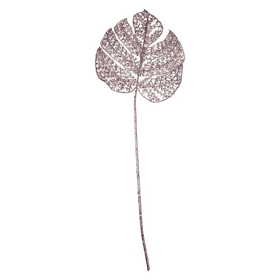 image 1 of vfm-estore Christmas Glitter Stem Decoration 65cm x 22cm Rose Gold - 1 Pack