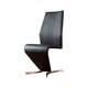 image 1 of Furniturebox 2x Willow Black Faux Leather Chrome 'Z' Dining Chairs
