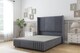 image 1 of Sloomy Camden Steel Plush Divan Bed Base No Drawers With 54 Inch Wingback Headboard & 12 Inch Matching Footboard | Grey | Steel | King | 1