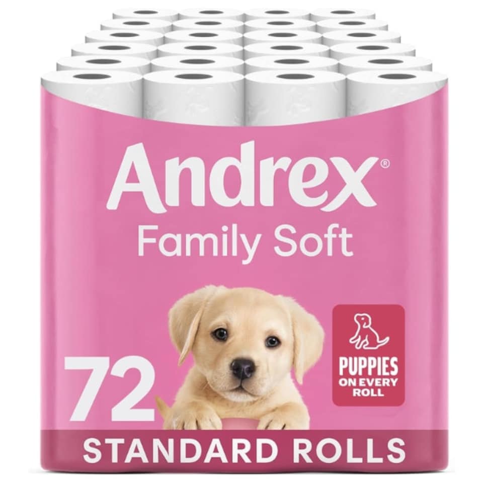 image 1 of Andrex Family Soft Toilet Tissue 72 Rolls (Previously Andrex Gentle Clean) Gentle on your FamilyÕs skinÐ Bulk Pack of 72 Toilet Rolls, FSC Certified