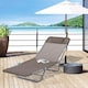 image 2 of Outsunny Folding Sun Lounger for Garden, Texteline Reclining Sun Bed with 5 Position Adjustable Backrest, Headrest, Portable Garden Lounger Recliner Chair for Beach, Patio, Camp, Coffee