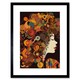 image 1 of Kandinsky Style Woman Portrait Modern Folk Art 9x7" Black Framed Wall Art Print