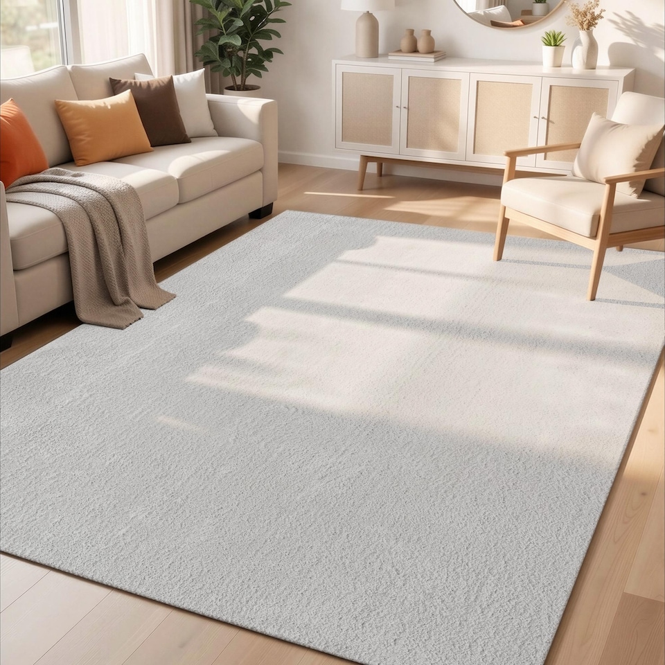image 1 of Comfy Washable Low Pile Living Room Plain Area Rug