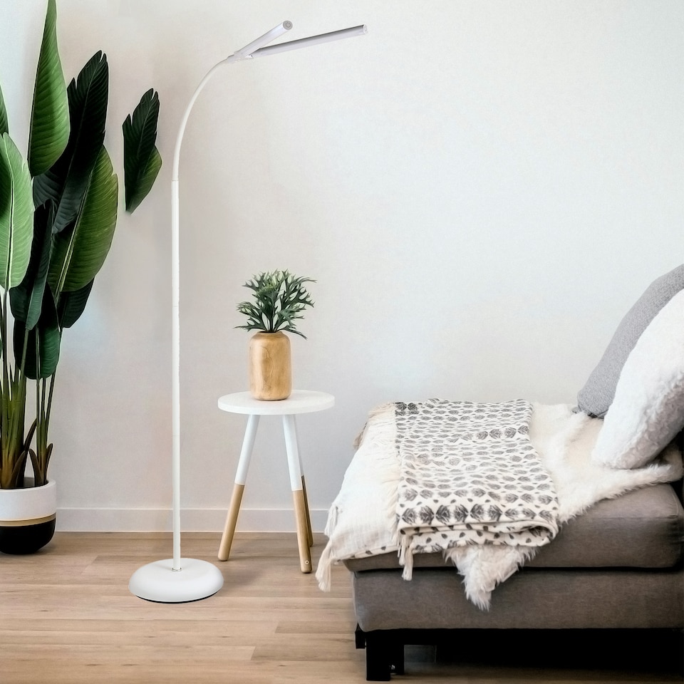 image 1 of PURElite Natural Daylight Floor Lamp - 2 Lights for Extra Power with 4 Brightness Settings for Reading & Crafts