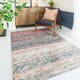 image 2 of KUKOON Pink Stripe Distressed Shaggy Living Room Area Rug 200cm x 290cm Pink