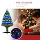 image 5 of HOMCOM 3FT Prelit Artificial Christmas Tree Fiber Optic Xmas Decoration, Green