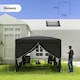 image 3 of Outsunny 3 x 3 m Garden Pop Up Gazebo, Wedding Party Tent Marquee, Water Resistant Awning Canopy with Sidewalls, Windows, Carry Bag | Black | Black