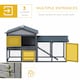 image 3 of PawHut Rabbit Hutch, Guinea Pig Hutch Outdoor Double Tier w/ Ramp, Grey