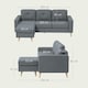 image 3 of HOMCOM 3-Seater L-Shaped Linen Sofa w/ Sponge Seat Back Cushions, Dark Grey Black