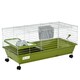image 1 of PawHut 89cm Small Animal Cage for Rabbit Guinea Pig w/ Food Dish Green