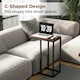 image 5 of COSTWAY C-Shaped End Table Sofa Side Table Coffee | Brown