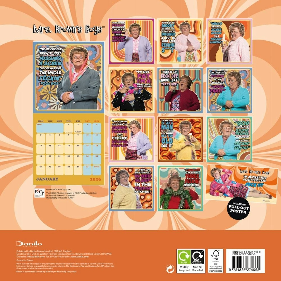image 1 of MRS BROWN'S BOYS 2026 SQUARE CALENDAR