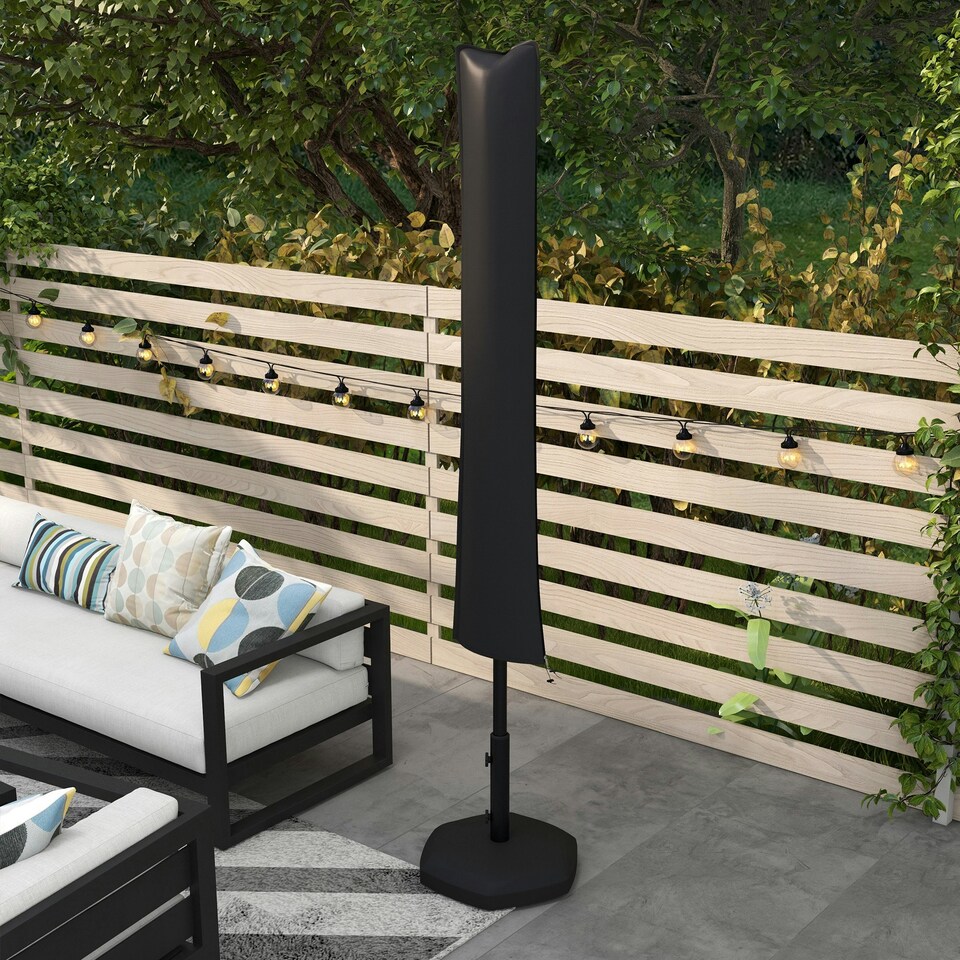 image 1 of Outsunny Parasol Cover, Patio Cantilever Cover, Banana Umbrella Cover, Black