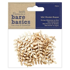 Wooden Shapes (40pcs) - Bare Basics - Vine Leaf