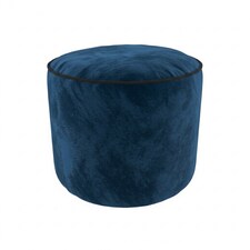 Luxury Velvet Round Bean Bag Ottoman Soft Plush Velvet Stool Pouffe | Blue