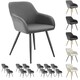 image 9 of Dining Chair Marilyn - corduroy look, upholstered, armchair, continuous backrest - Set of 6 Grey | Anthracite/Gold