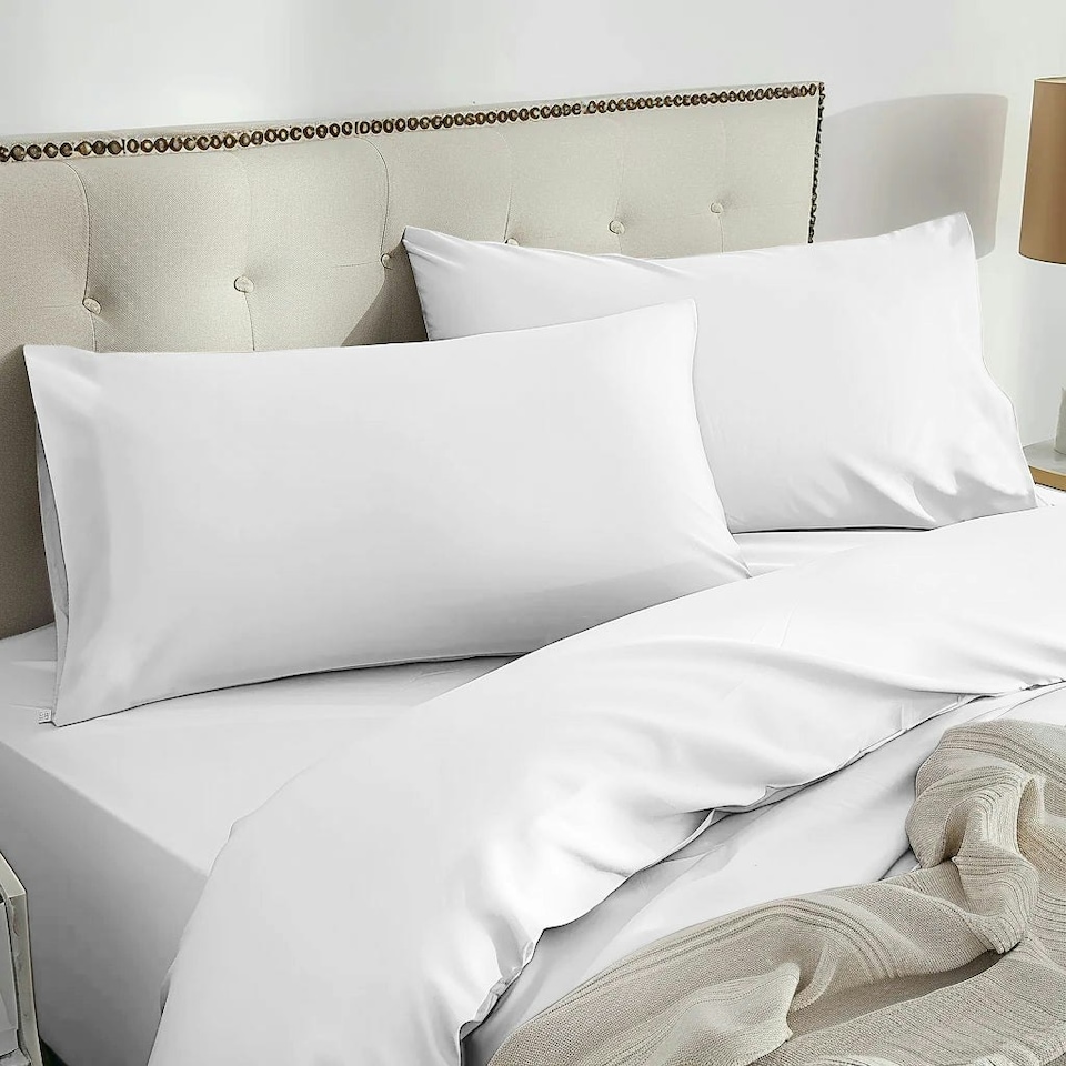 image 1 of Bamboo Silk Pillowcases White | White